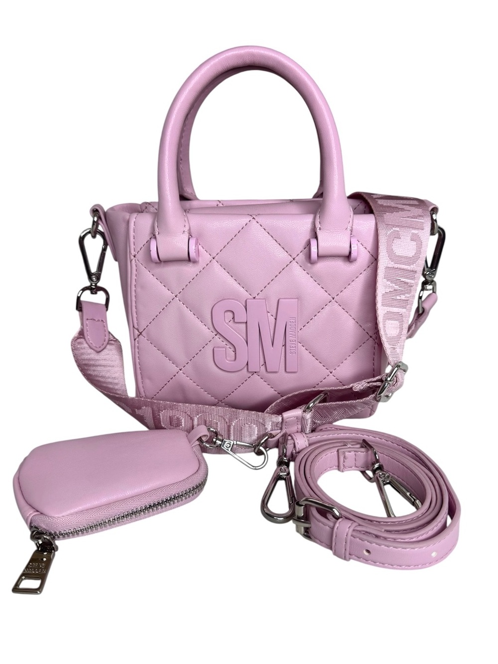 Steve Madden BBabi Stone Crossbody Pink Quilted Y2K Streetwear